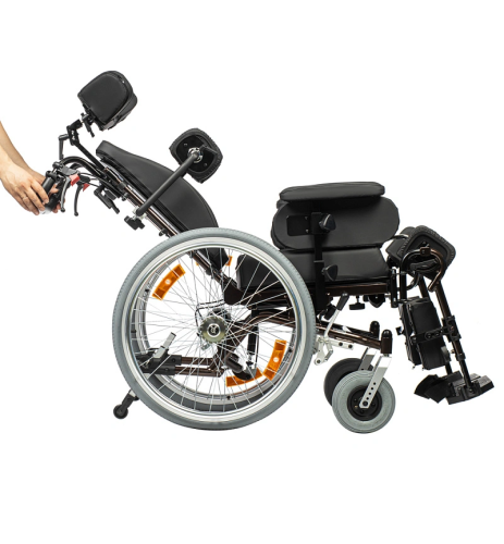 Delux 570 (600, PU/18) кресло-коляска инвалидная с доп. фиксацией головы и тела ком/прог фото 4