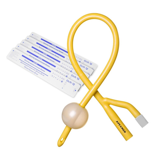 Катетер Фолея Apexmed двухходовой латексный, мужской Ch - 16