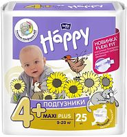 bella baby Happy Maxi Plus 4 + (9-20 кг) до 20 кг - 1 уп/25 шт.подгузники для детей