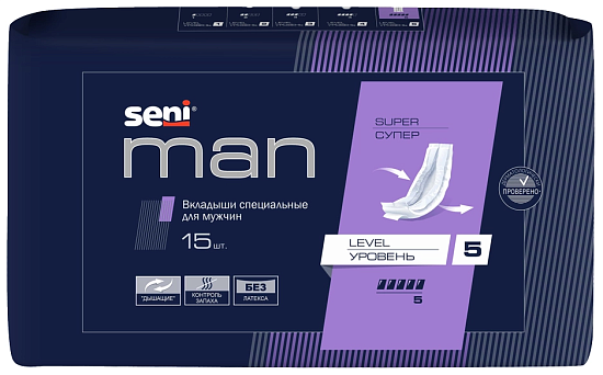 Вкладыши для мужчин SENI MAN SUPER LEVEL 5 по 15шт.