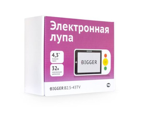 Электронный ручной видеоувеличитель Bigger B2.5-43TV 4,3", увеличение 4-32 крат, 20 цветовых режимов фото 2