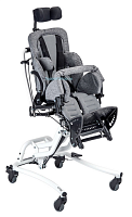 Кресло-коляска Кимба Нео комнатная с пневм регул. высоты р. 1, сер/сер., регулир по углу накл. подго