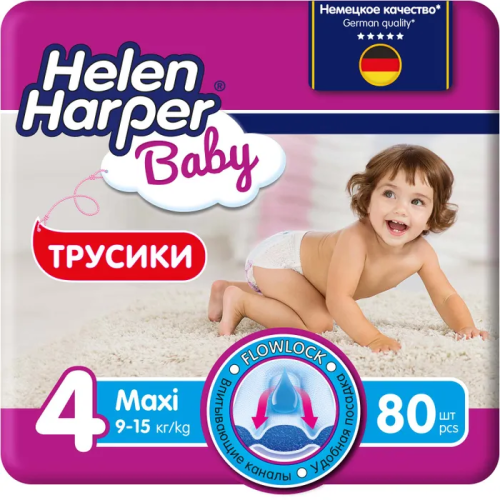 Трусы - подгуз.детск.Helen Herper Baby р. 4 (9-15 кг) 80 шт