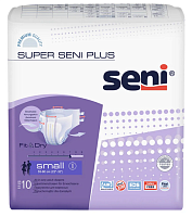 Подгузники SUPER SENI PLUS Small р.1 № 10 средней и тяжелой степени недержаниия