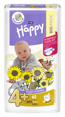 Подгузники для детей Seni, Happy: Maxi Plus (9 -20 кг) до 20 кг - 1 шт. фото 2