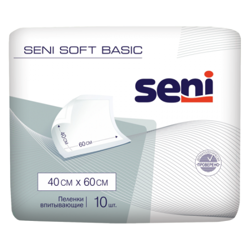 Пеленки Сени Софт Basic 40 х 60 № 10 гигиеническая при недержании и текущих ранах