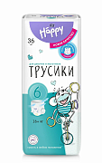 Подгузники-трусики гигиенические детские «bella baby Happy», размер 6 по 36 шт.вес 16 +