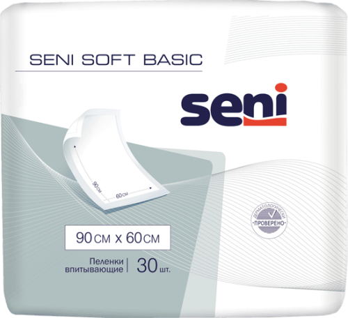 Пеленки Сени Софт Basic 90 х 60 № 30 гигиеническая при недержании и текущих ранах